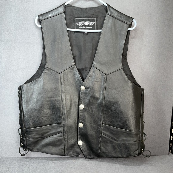 Unik Black Leather Vest - Picture 1 of 5